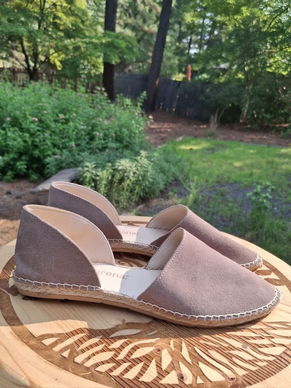 Macarena Brown Suede D'Orsay Slip-On Espadrille Flats Sandals Size 38/7.5